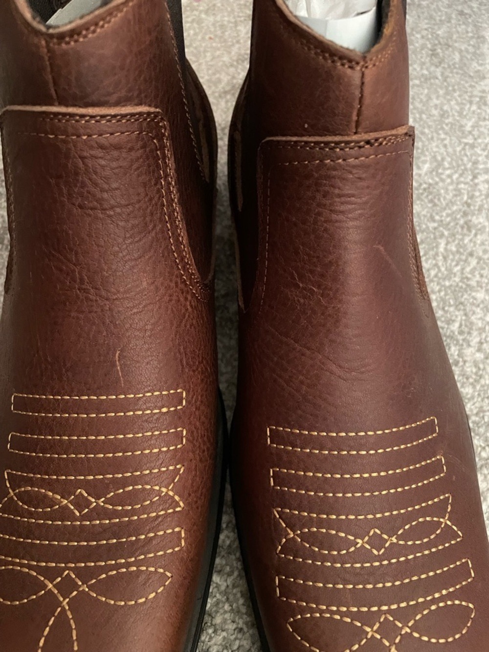 Arcbrothers Brown Leather Square Toe Chelsea Boots Mens - Picture 7 of 17